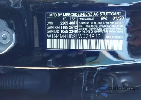 2020 Mercedes-Benz Glb 250 4Matic from USA, damaged, VIN W1N4M4HB2LW024913